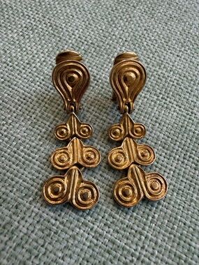 Gold-Tone Dangle Clip-On Earrings - Women Jewelry